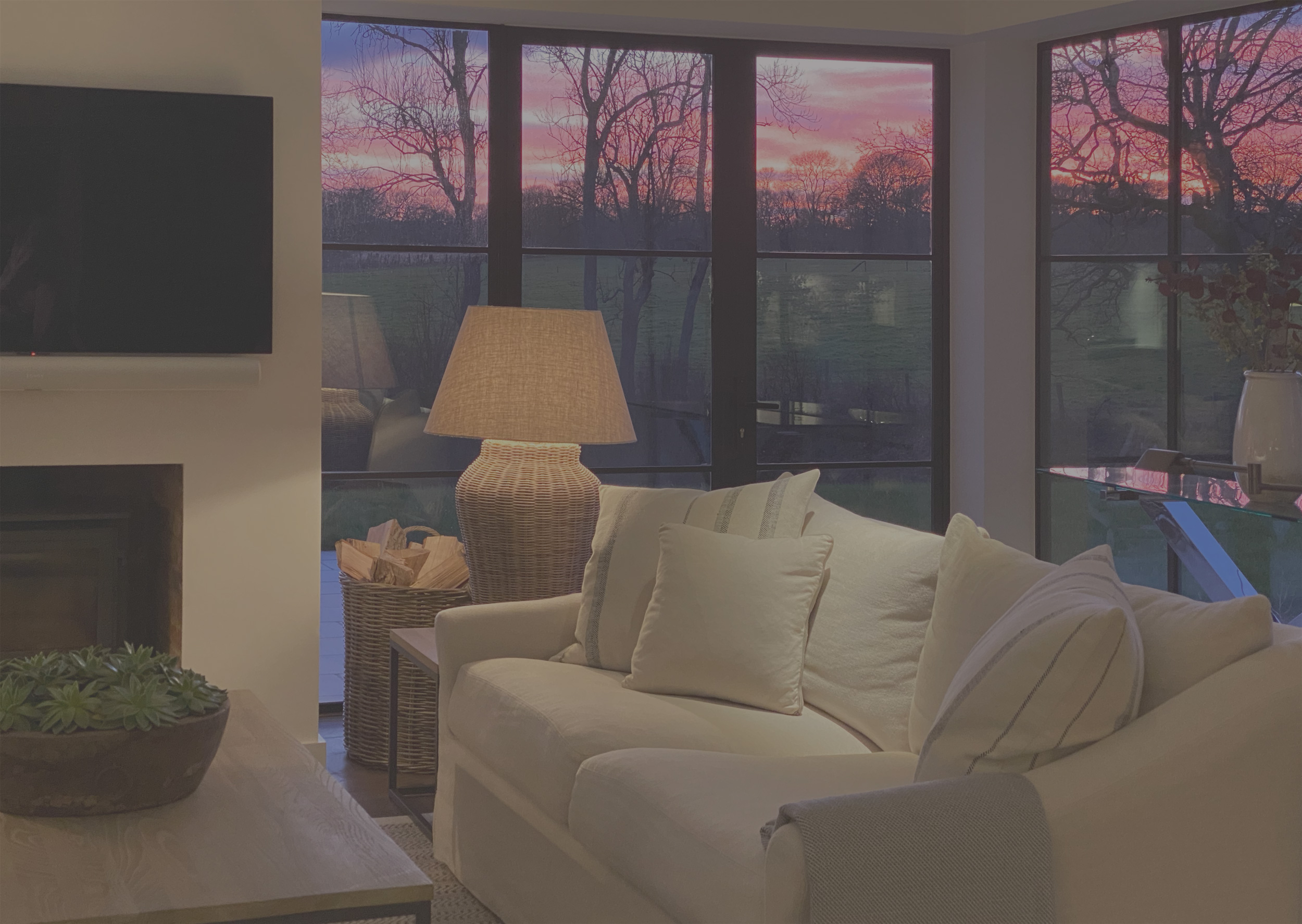 Interior living room with view